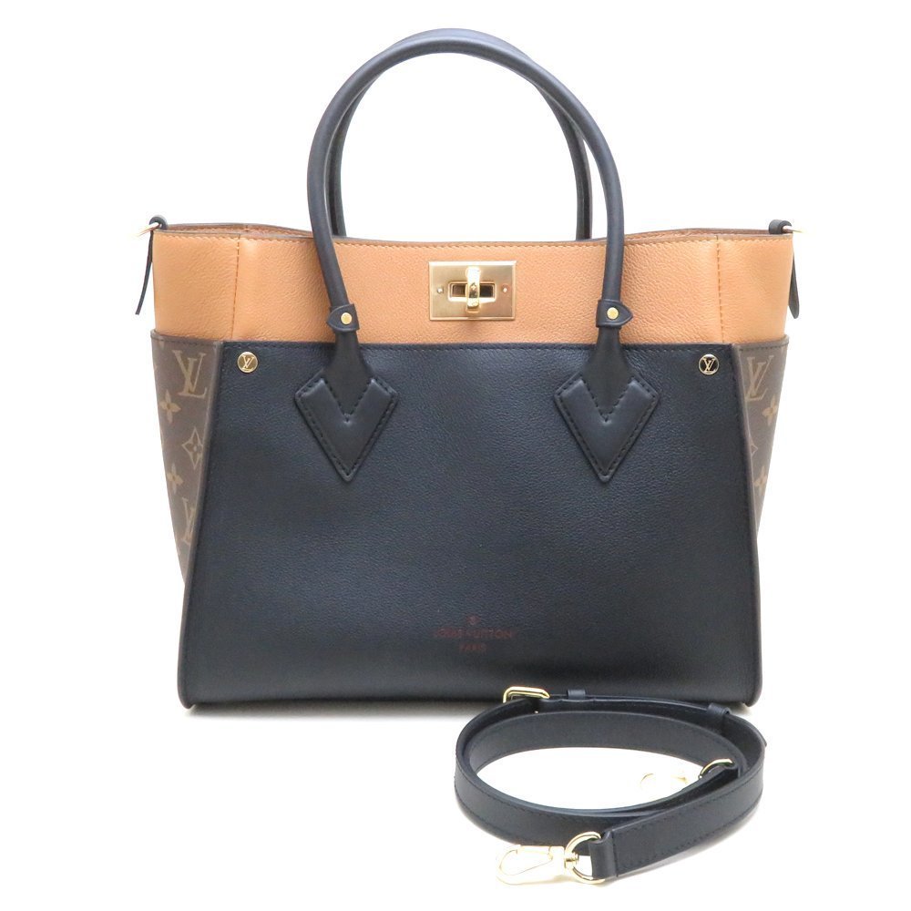 Louis Vuitton On My Side MM Calf Monogram Noir Tote Bag